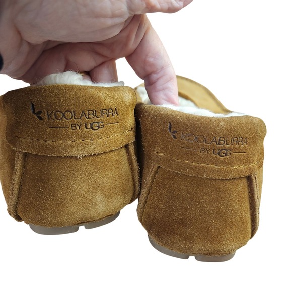 Koolaburra by UGG Womens Moccasin Slippers‎ Brown Suede Shearling Lined Sz 12 - Picture 6 of 10